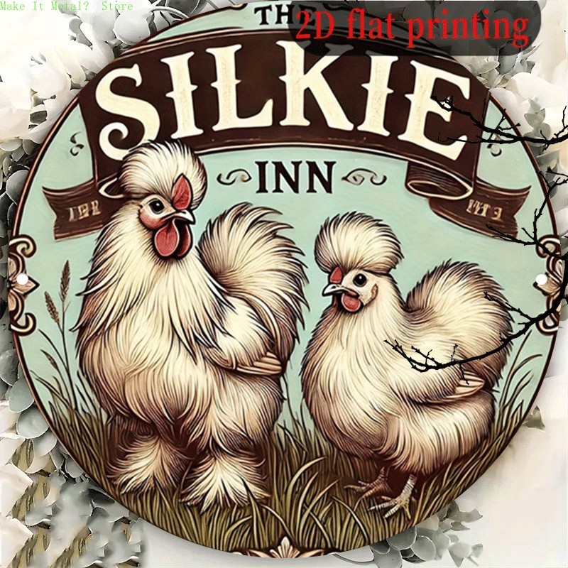 Wine Tag Label - Vintage The Silkie Inn Round Tin