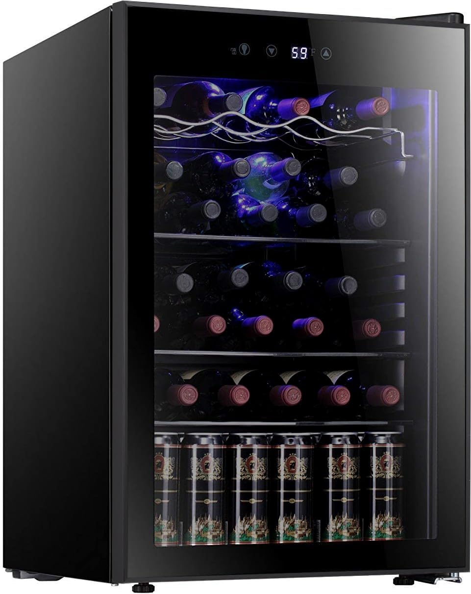 Wine Beer Cooler Fridge - 36 Bottle Wine Cooler/Cabinet BeverageRefrigerator Small