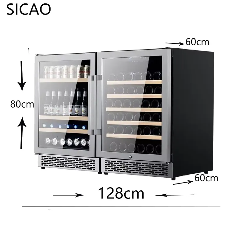 2 Door Wine Beer Fridge Glass  - Wine Beer Cooler Fridge review and price