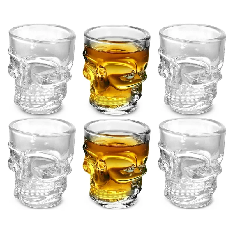 1/2Pcs Skull Head Shot Glass C - Whisky Beer And Wine review and price
