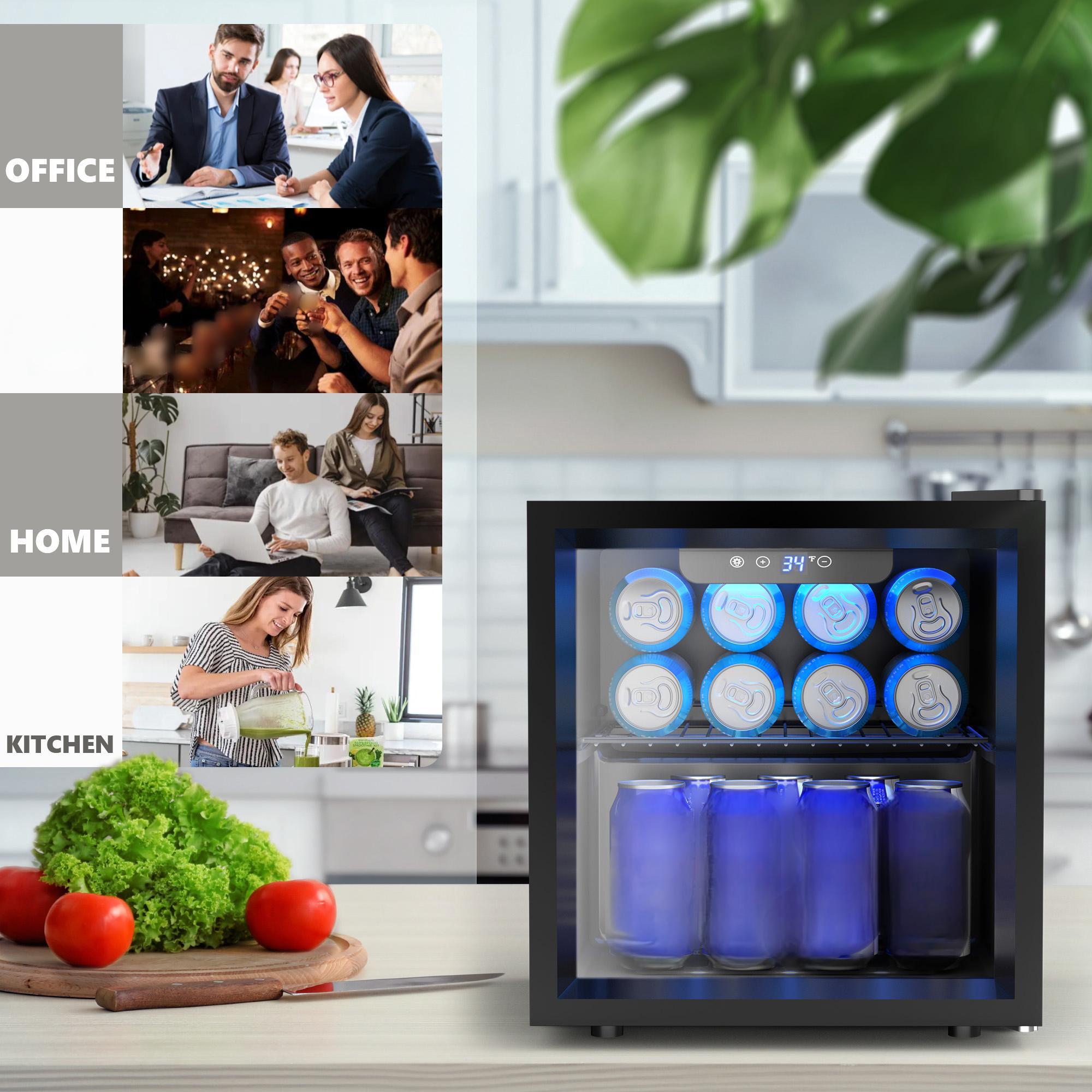 EKOJUCE Glass Door Mini Fridge - Wine Beer Cooler Fridge review and price