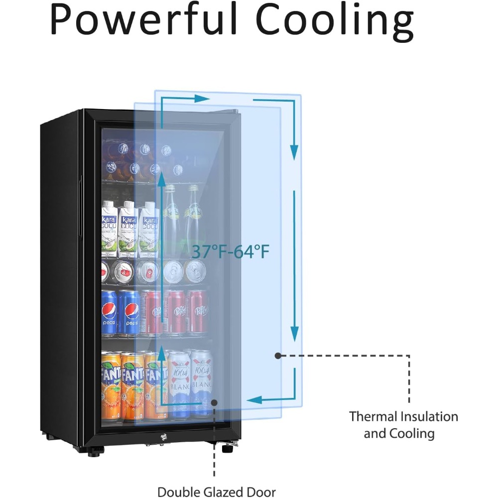 Beverage Refrigerator, Three P - Wine Beer Cooler Fridge review and price