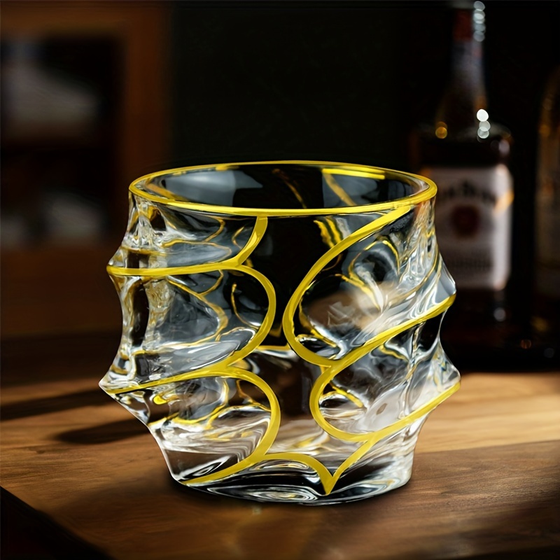 Whiskey Glass Gold Line Wine W - Whisky Beer And Wine review and price