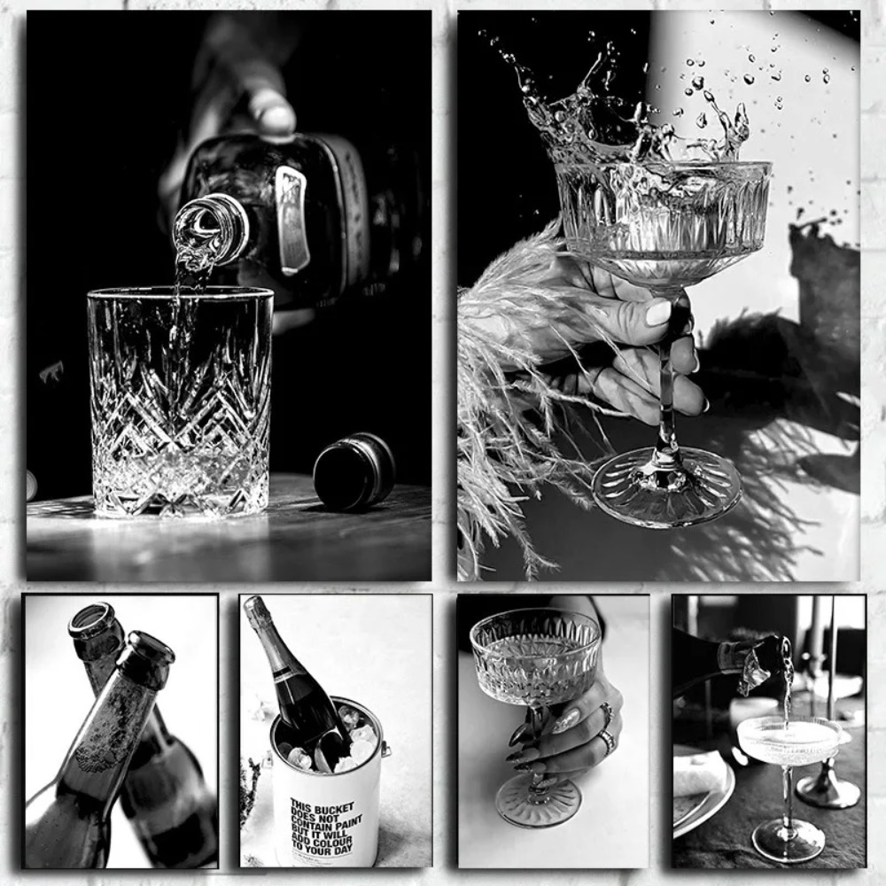（2D Canvas painting）Black and  - Whisky Beer And Wine review and price