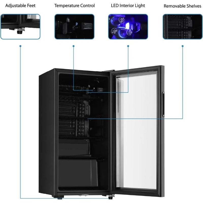 Beverage Refrigerator, 3.2 Cu. - Wine Beer Cooler Fridge review and price