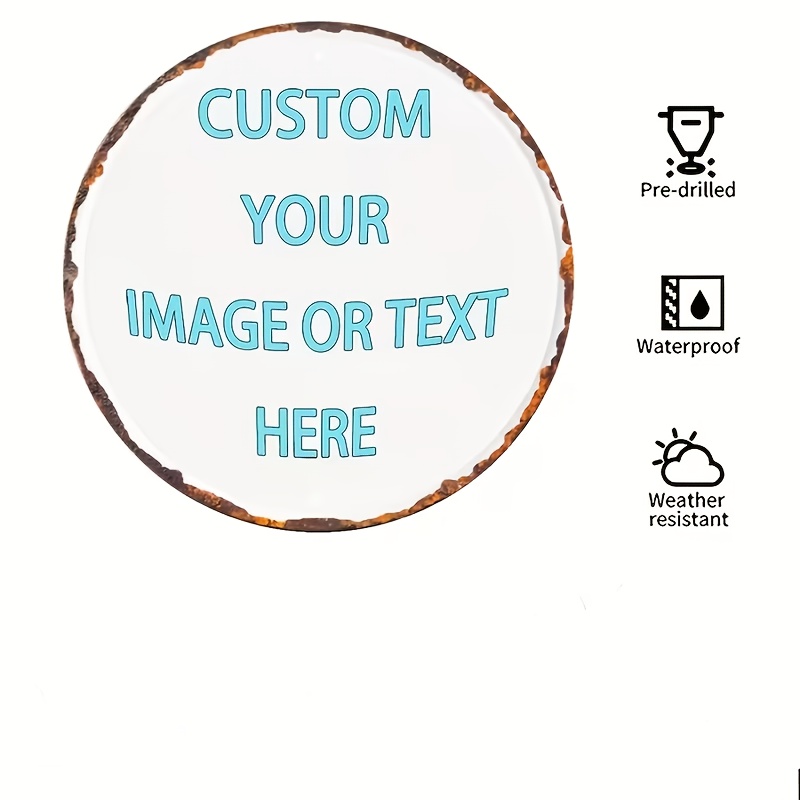 Custom Round Metal Tin Sign, P - Wine Tag Label review and price